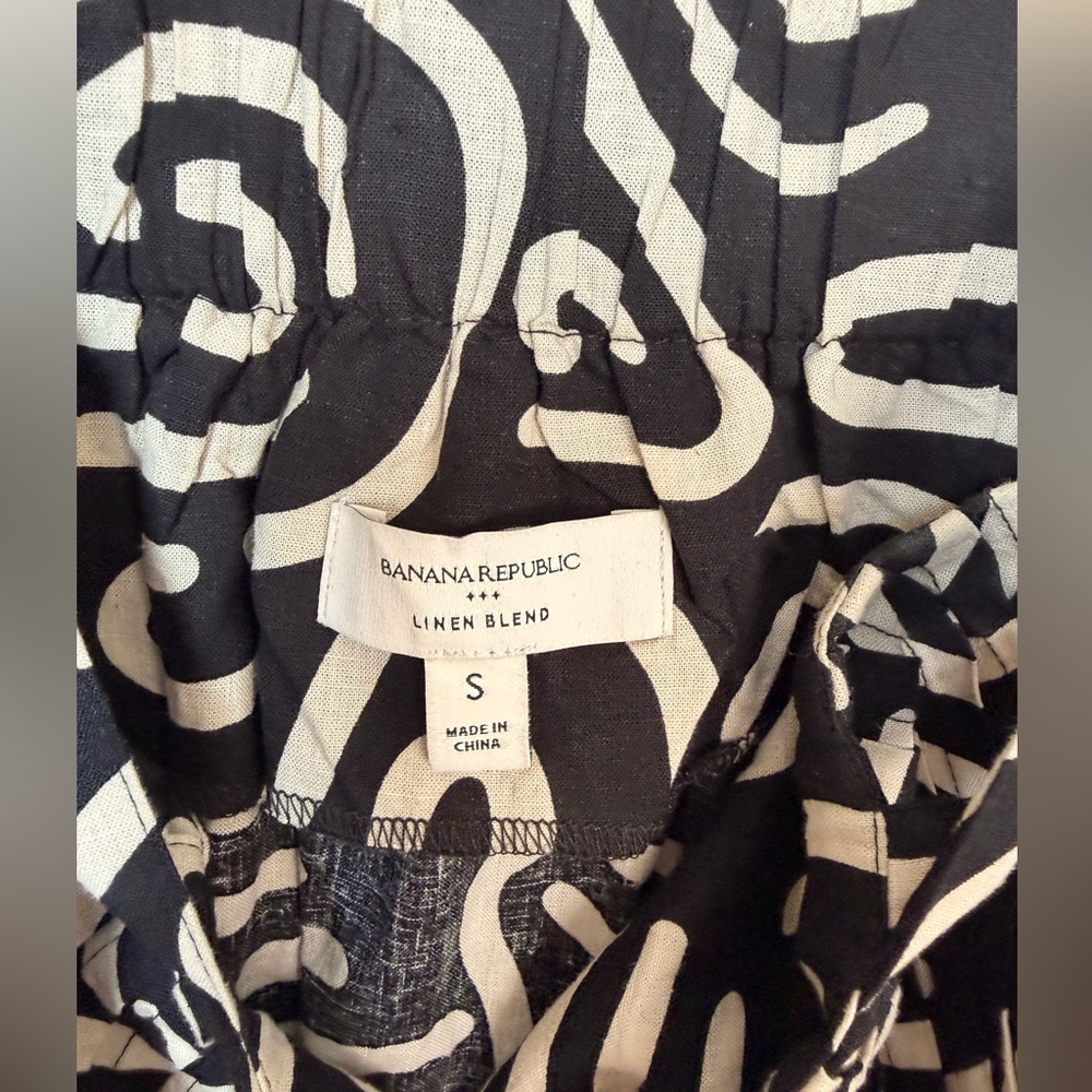 Banana Republic Linen Blend Mini Dress – Swirl Abstract – Size S w/ pockets - Picture 5 of 9